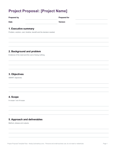 Preview of the first page of Project proposal (DOCX)