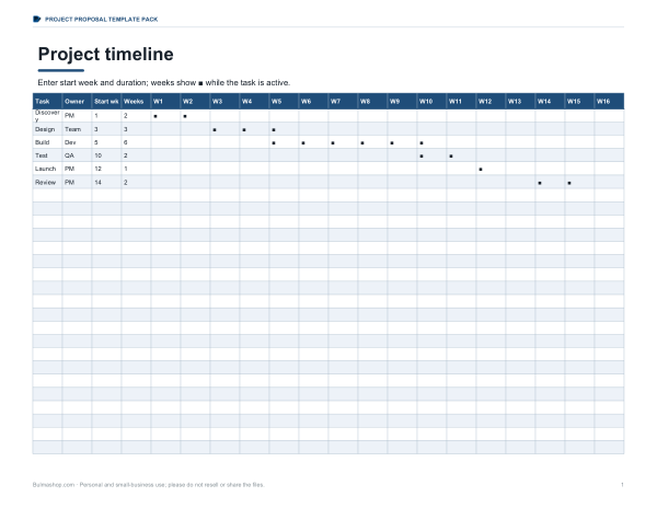 Preview of Project Timeline Workbook